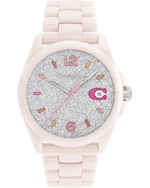 COACH Ceramic Fashion Analogue Quartz Watch - Metallic