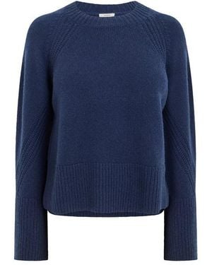 JOSEPH Maple Knitted Crew Neck Jumper - Blue