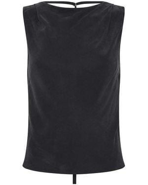 St. Agni Draped Cowl Vest - Blue