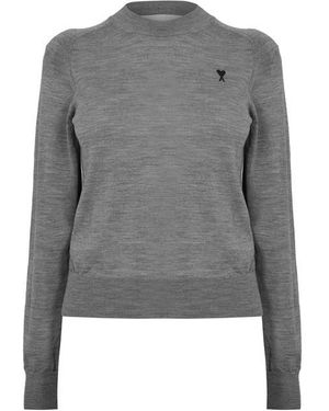 Ami Paris Crew Jumper Neck Jumper - Grey