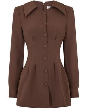 Odd Muse Satin Shift Mini Dress - Brown