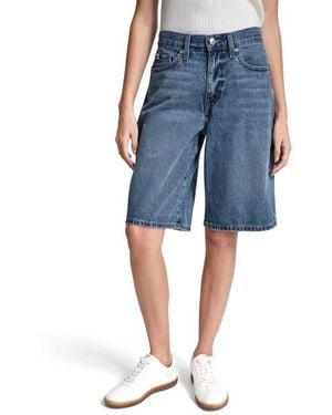 DKNY Jeans Mid Rise Relaxed Bermuda Denim Short - Blue
