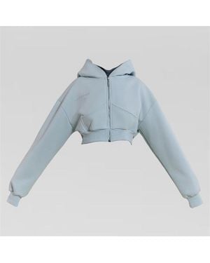 Mars the Label Classics Cropped Zip Hoodie - Blue