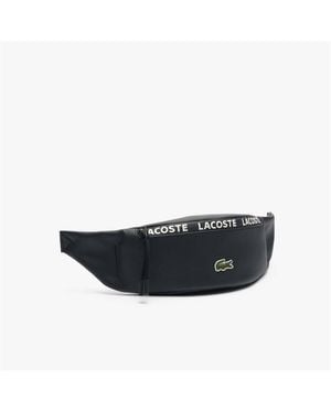 Lacoste Canvas Lcst Logo Stripe Banana Bag - Black