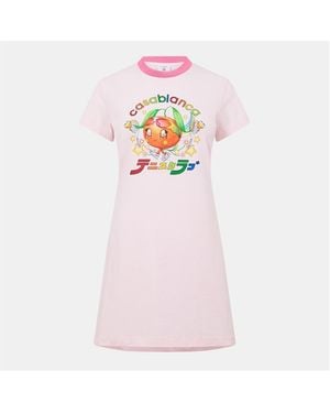 CASABLANCA Mascot Graphic Print Relaxed Fit T-Shirt Dress - Pink