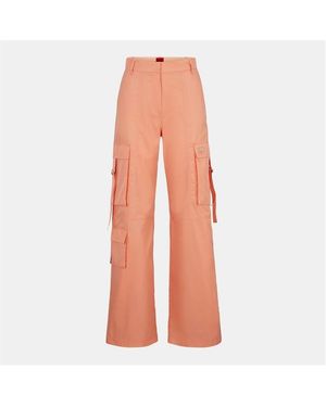 HUGO Hyata Wide Leg Trousers - Orange