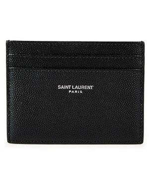 Saint Laurent Grained Leather Card Holder - Black