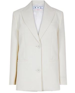 Off-White c/o Virgil Abloh Tmby Wool Blend Softshell Jacket - White