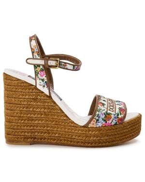 Dolce & Gabbana Logo Wedge Sandals - Brown