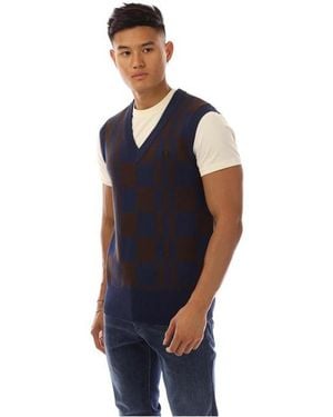 Fred Perry Chequerboard Tank Top - Blue