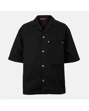 Gucci Gg Denim Short-Sleeved Shirt - Black