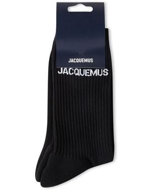 Jacquemus Logo Cotton Les Socks - Black