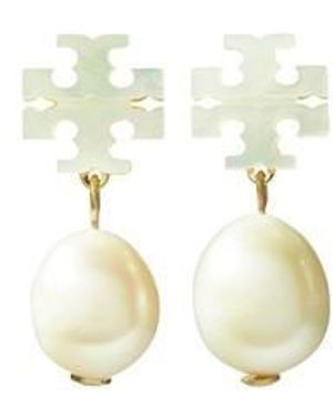 Tory Burch Kira Mother Of Pearl Drop Earrings - Metallic