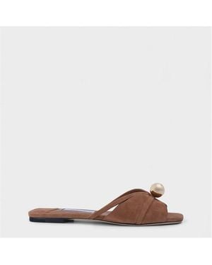 Jimmy Choo Siva Mule Flat Sandals - Brown