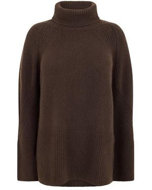 JOSEPH Loftus Knitted Crew Neck Jumper - Brown
