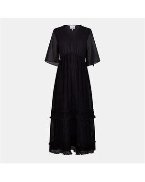 Ganni Georgettev Maxi Dress - Black