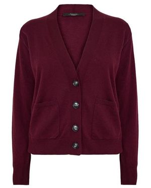 Weekend by Maxmara Unito Fine Knit Long-Sleeve V-Neck Cardigan - Purple