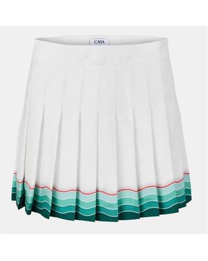 CASABLANCA Pleat Pleated Mini Skirt - White