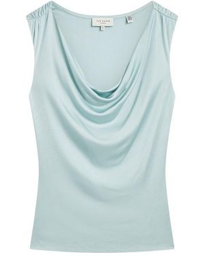 Ted Baker Cowl Neck Sleeveless Top - Blue