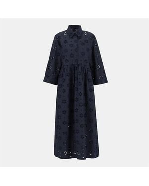 Barbour Melissa Broderie Anglaise Midi Dress - Blue