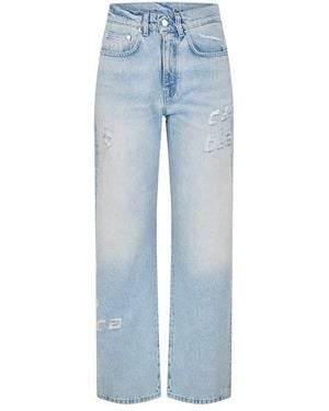 CASABLANCA Light Wash Graffiti Jeans - Blue