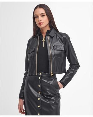 Barbour Aria Faux Leather Jacket - Black