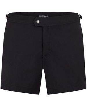 Tom Ford Tf Poplin Swim Shorts - Blue