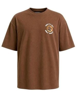 PRETTY BOY UGLY WORLD Pbuw New World T-Shirt - Brown