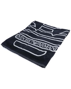 Emporio Armani Woven Towel - Blue