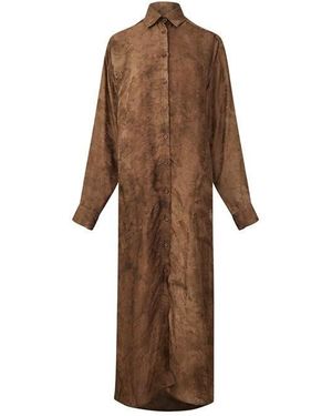Uma Wang Shirtstyle Maxi Dress - Brown