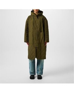 Palm Angels Quilted Parka Jacket - Green