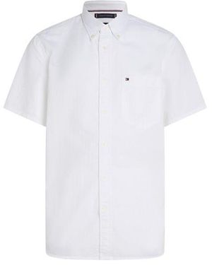 Tommy Hilfiger Seersucker Short-Sleeve Plain Shirt - White