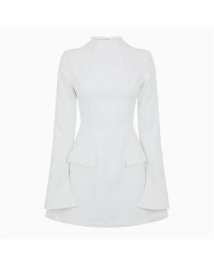Odd Muse Long Sleeve Mini Dress - White