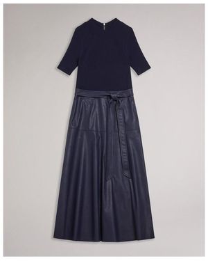 Ted Baker Ted Mock Midi Dress Ld54 - Blue