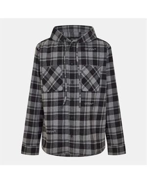 Off-White c/o Virgil Abloh Off Hooded Shirt - Grey