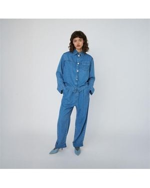 Stella Nova Washed Shirt With Scallop Edge - Blue