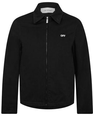Off-White c/o Virgil Abloh Arrow Long Sleeve Zip Overshirt - Black