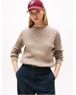 Tommy Hilfiger Cable Knit Jumper - Natural