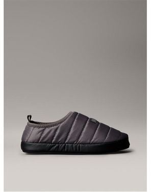 Calvin Klein Puffer Moccasin Slippers - Grey