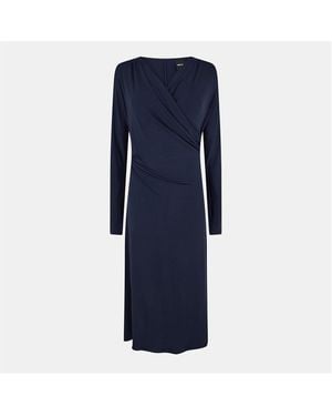 BOSS Ettita Dress, Wrap Design - Blue
