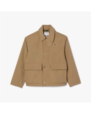 Lacoste Short Lightweight Water-Repellent Parka Jacket - Natural