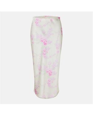 LoveShackFancy Castle A-Line Lace Midi Skirt - Multicolour