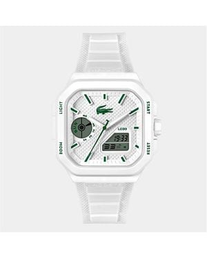 Lacoste Lc33 Silicone Analog-Digital Watch - White
