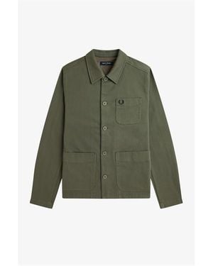 Fred Perry Bedford Cord Structured Overshirt - Green