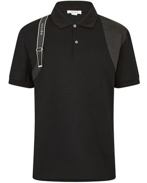 McQueen Alex Harness Short Sleeve Polo Shirt - Black