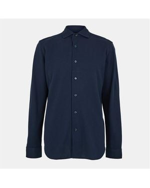 Brioni Capri Tailored Fit Short Sleeve Polo Shirt - Blue