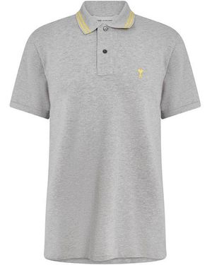 Ami Paris Short Sleeve Polo Shirt - Grey