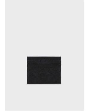 Emporio Armani Leather Card Holder - Black