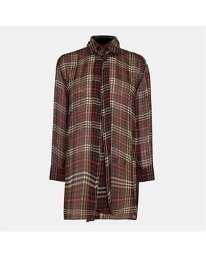 Saint Laurent Long Sleeve Patterned Shirt - Brown