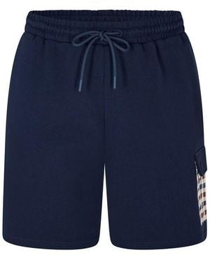 Aquascutum Fleece Jogger Shorts - Blue